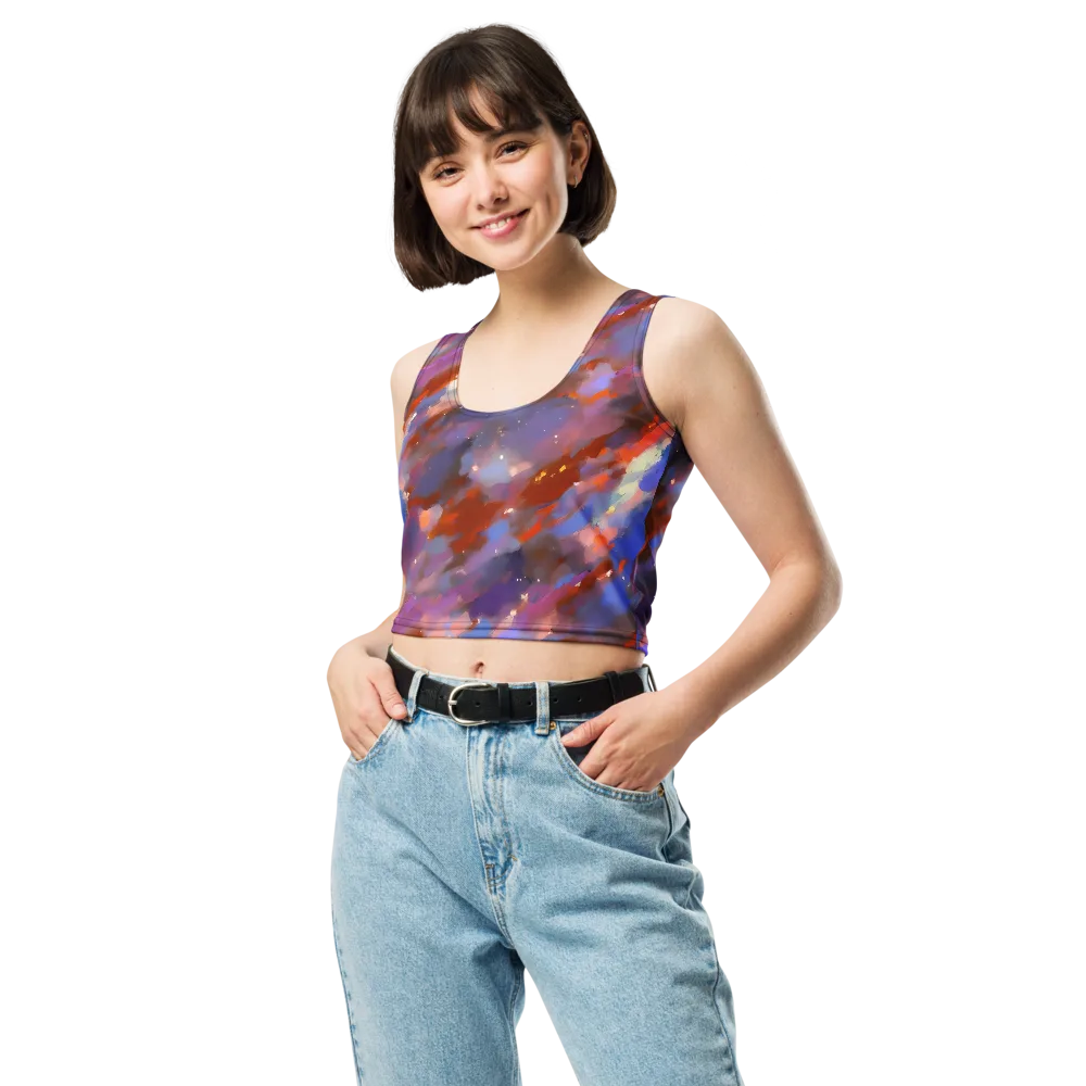 Celestial Brushstroke on Crop Top — Front
