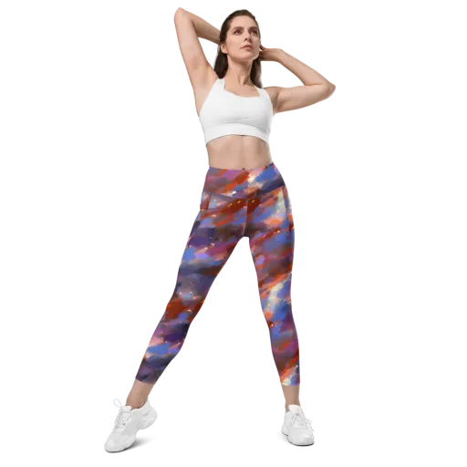 Celestial Brushstroke on a Leggings with Pockets