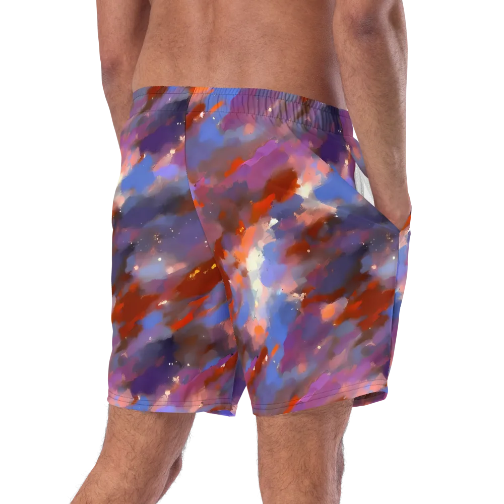 Celestial Brushstroke on Swim Trunks — Right Back