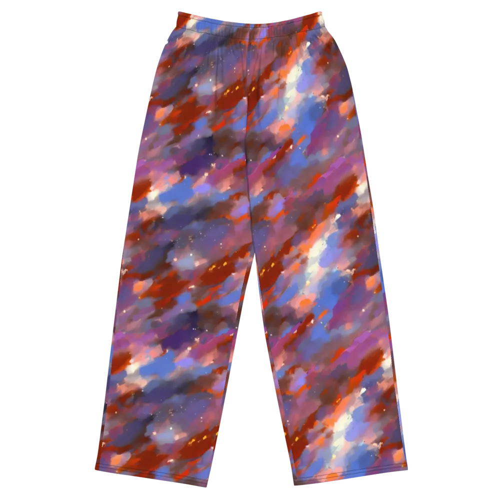 Celestial Brushstroke on Wide-Leg Pants — Front