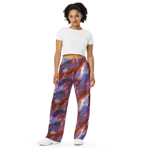 Celestial Brushstroke on a Wide-Leg Pants