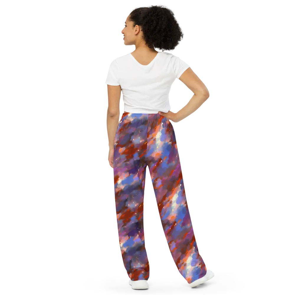 Celestial Brushstroke on Wide-Leg Pants — Back