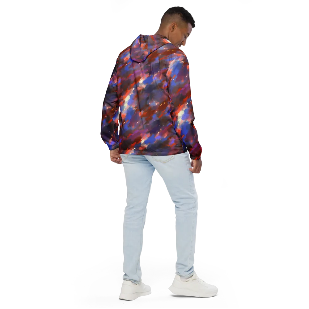 Celestial Brushstroke on Men's Windbreaker — Back