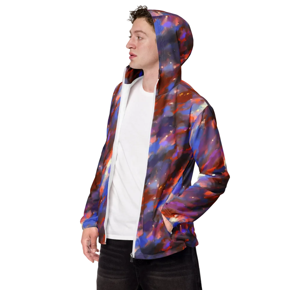 Celestial Brushstroke on Men's Windbreaker — Left Front