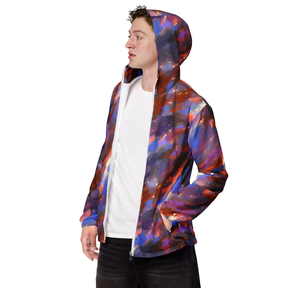 Celestial Brushstroke on Men's Windbreaker — Left Front
