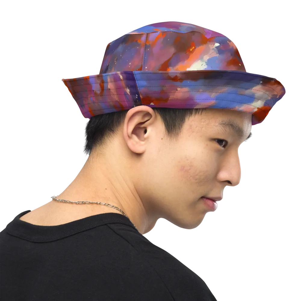 Celestial Brushstroke on Reversible Bucket Hat — Right Outside