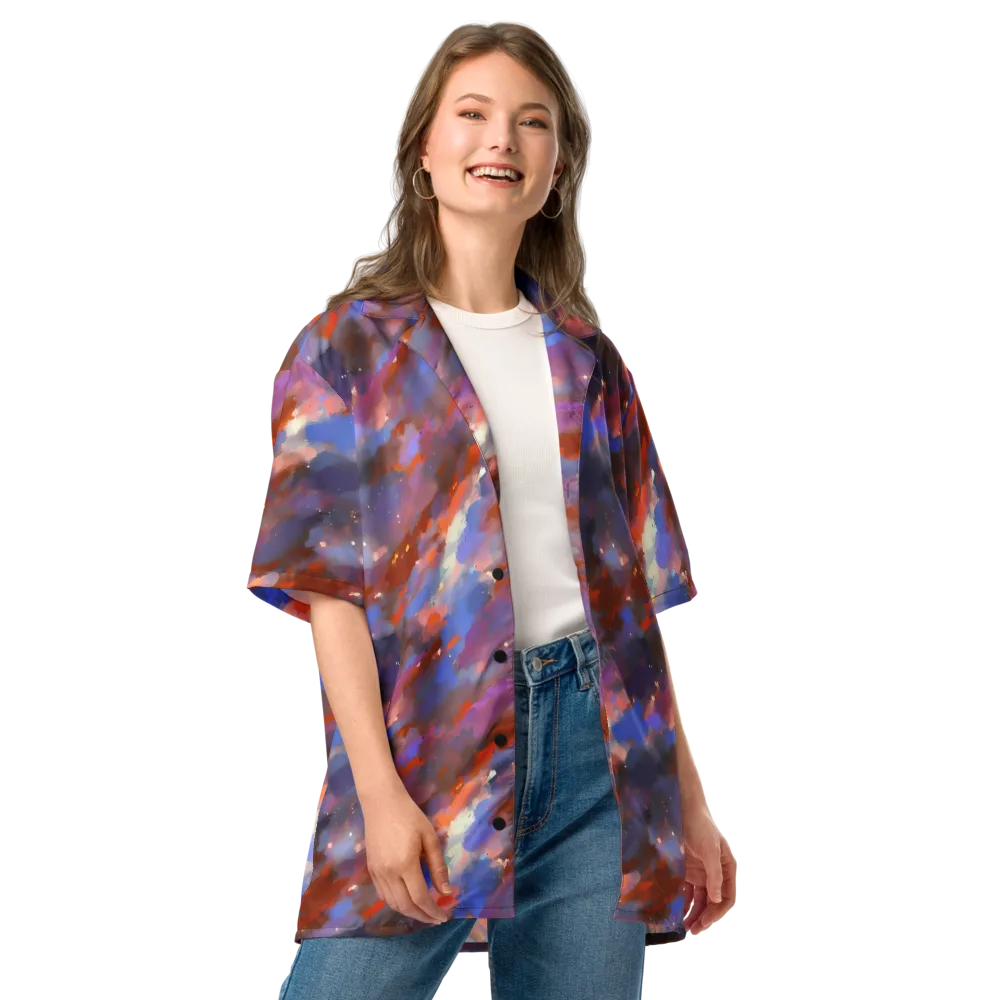 Celestial Brushstroke on Button Shirt — Front