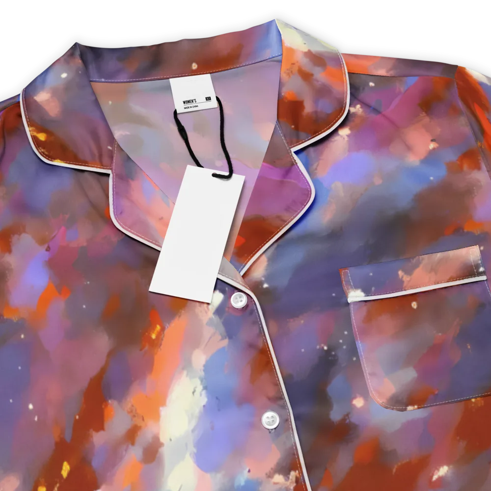 Celestial Brushstroke on Women's Short Sleeve Pajama Top — Product details