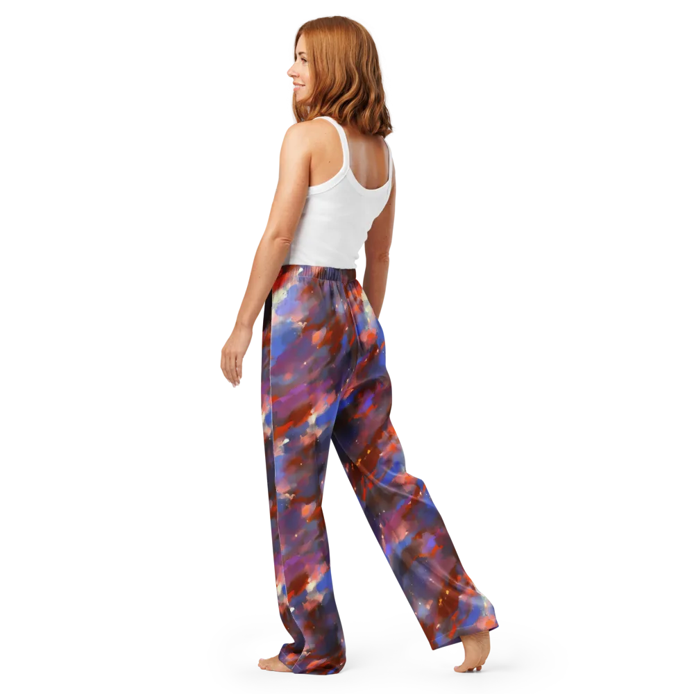 Celestial Brushstroke on Women's Pajama Pants — Back