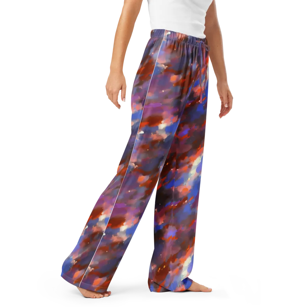 Celestial Brushstroke on Women's Pajama Pants — Right Front