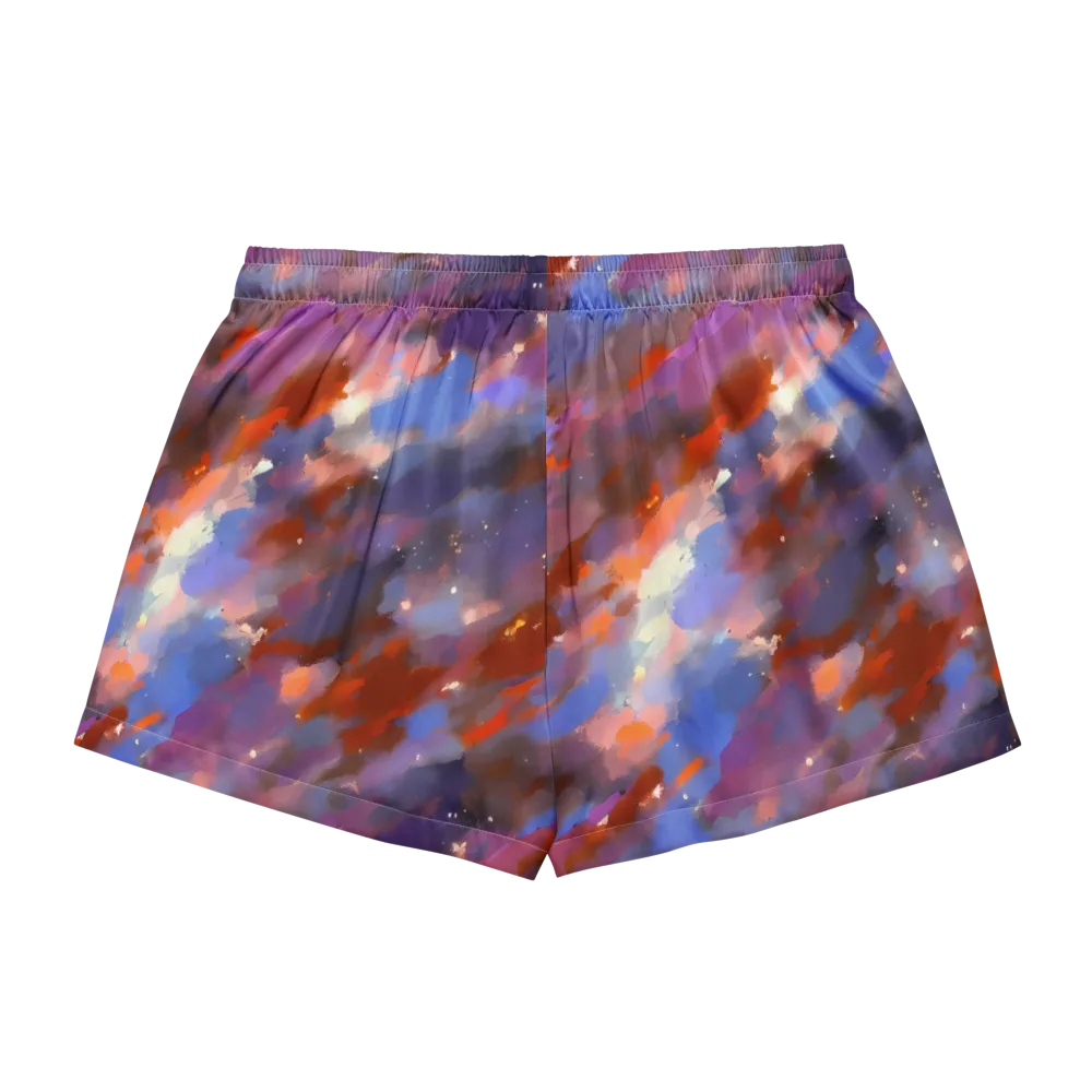 Celestial Brushstroke on Women's Pajama Shorts — Back