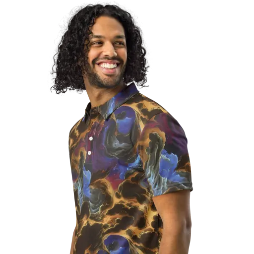 Vortex Virtue on a Men's Slim Fit Polo Shirt