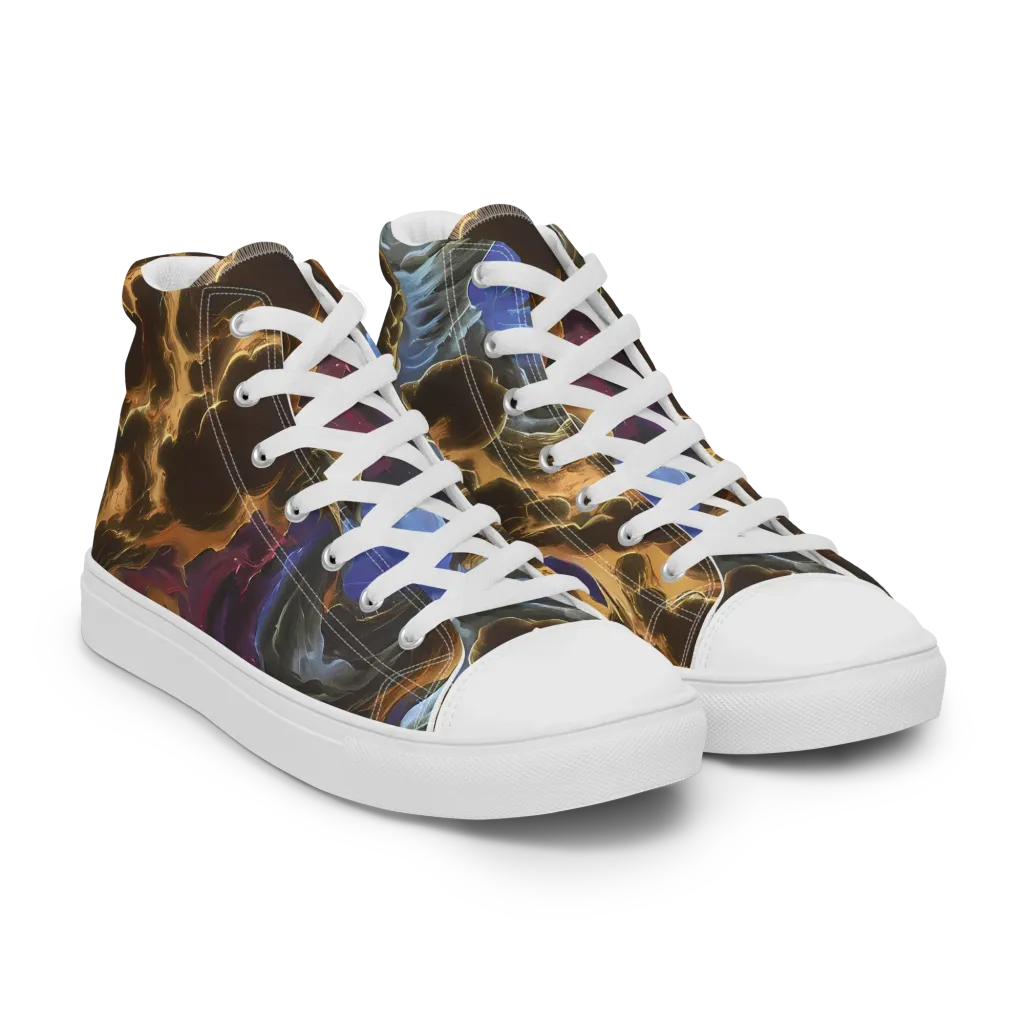 Vortex Virtue on Men's High Top Canvas Shoes — Right Front
