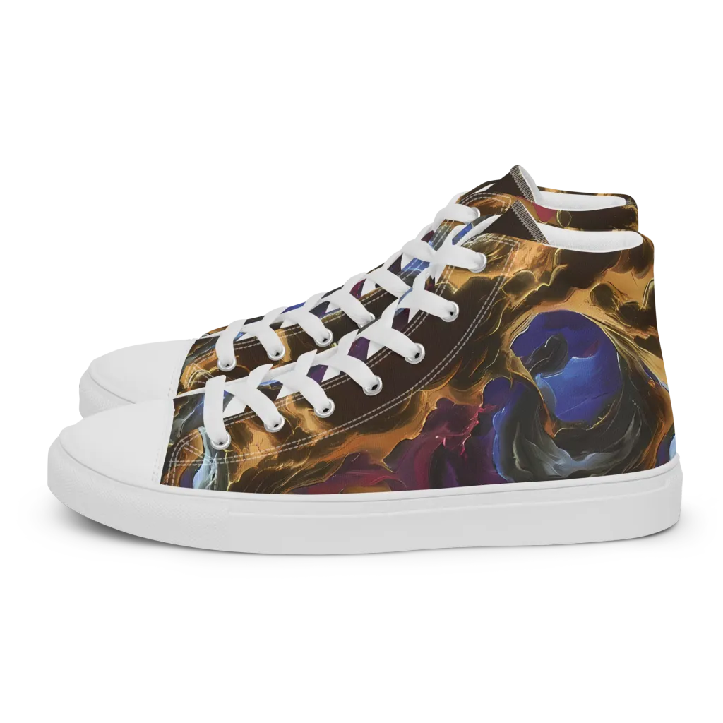 Vortex Virtue on Men's High Top Canvas Shoes — Left