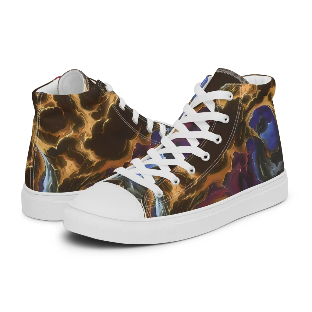 Vortex Virtue on Men's High Top Canvas Shoes — Left