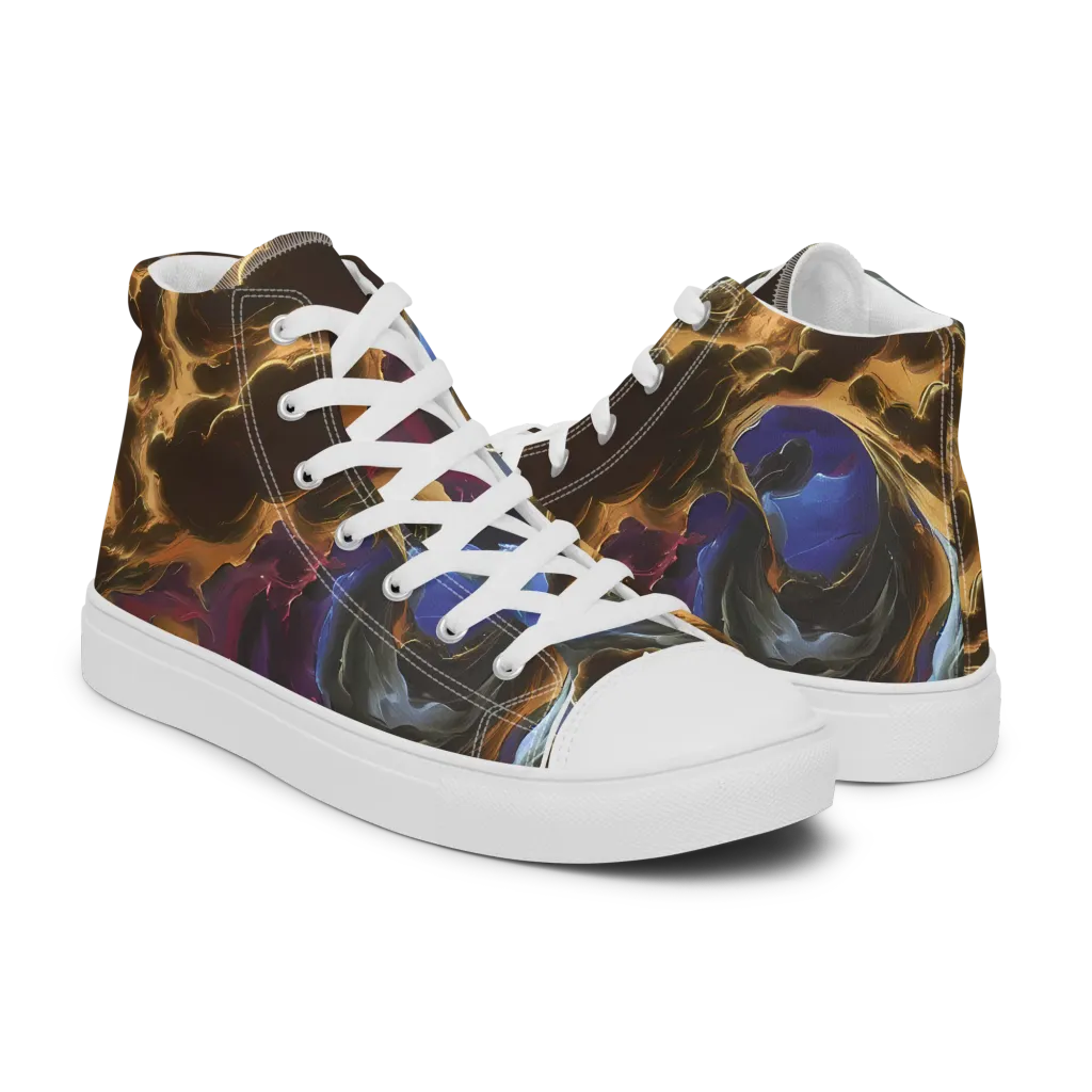 Vortex Virtue on Men's High Top Canvas Shoes — Right