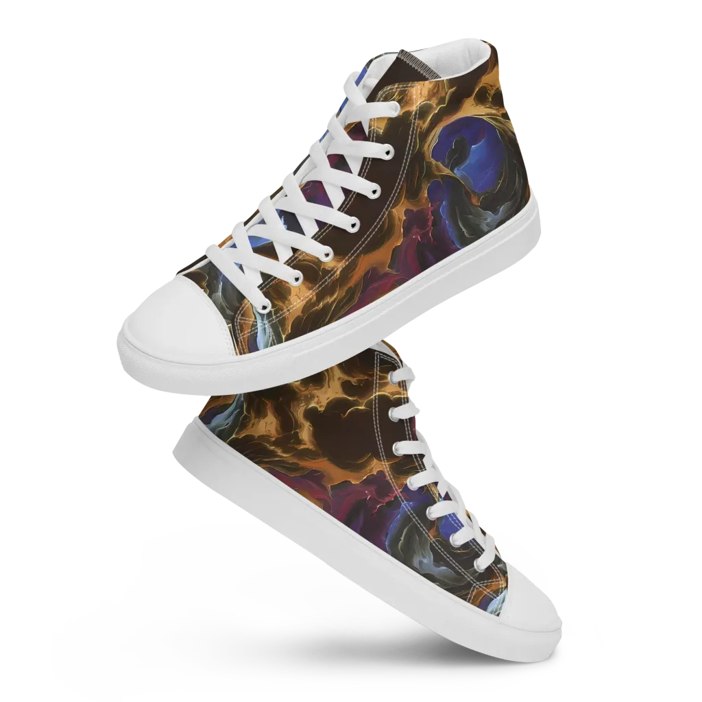 Vortex Virtue on Men's High Top Canvas Shoes — Front