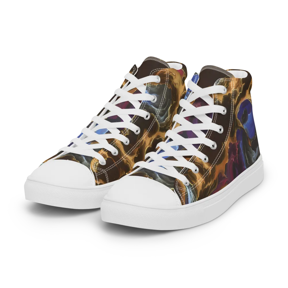 Vortex Virtue on Women's High Top Canvas Shoes — Left Front