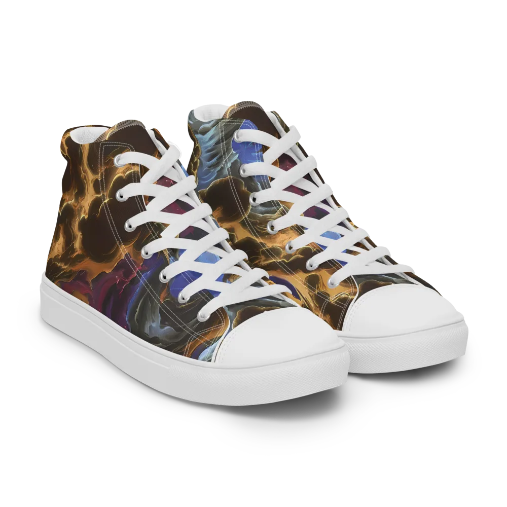 Vortex Virtue on Women's High Top Canvas Shoes — Right Front