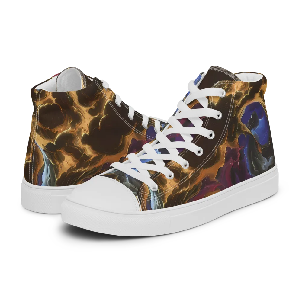 Vortex Virtue on Women's High Top Canvas Shoes — Left