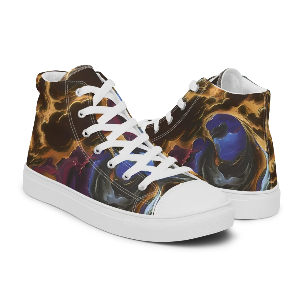 Vortex Virtue on Women's High Top Canvas Shoes — Right