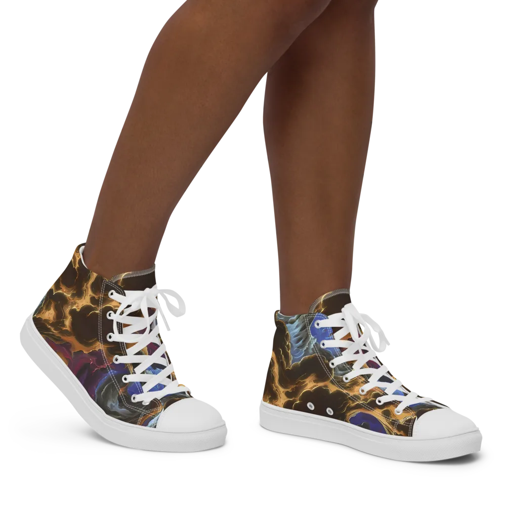 Vortex Virtue on Women's High Top Canvas Shoes — Right