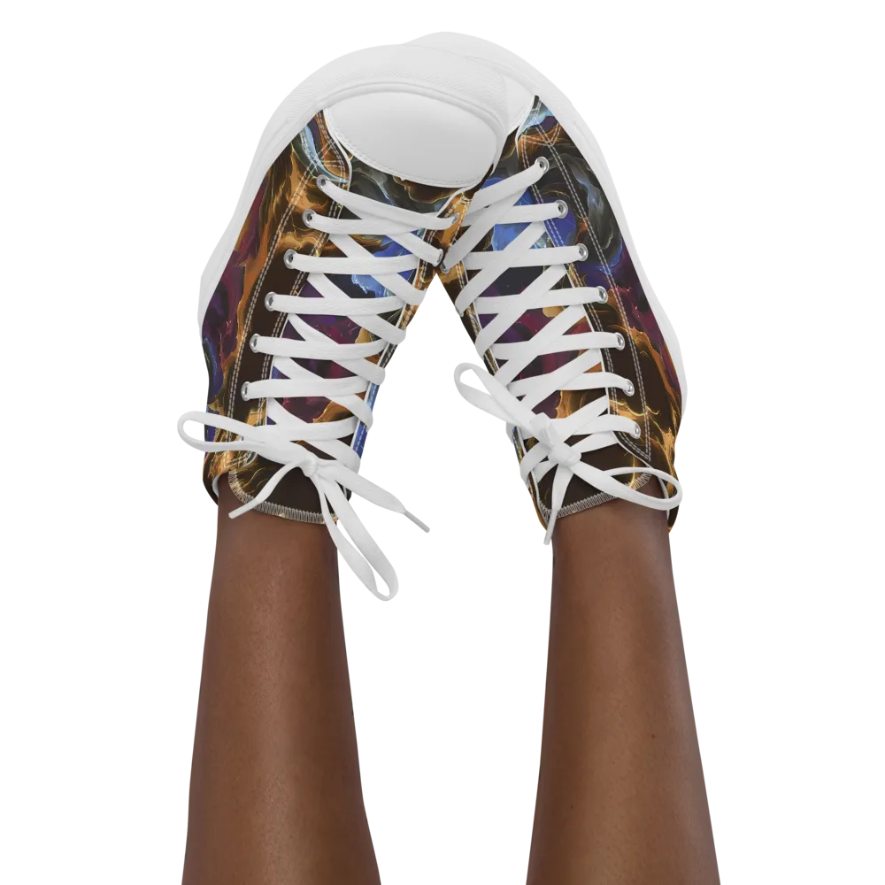 Vortex Virtue on Women's High Top Canvas Shoes — Front