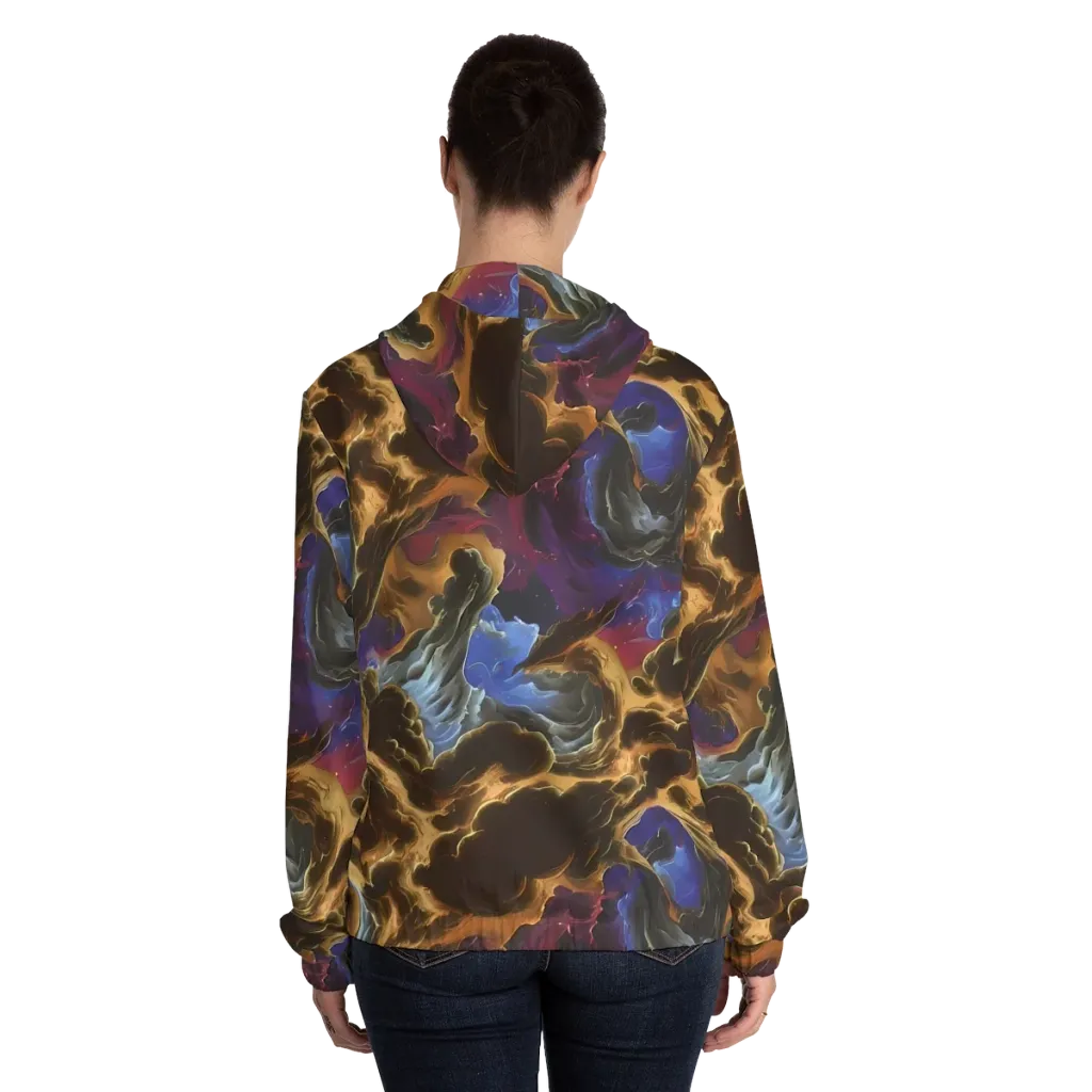 Vortex Virtue on Women's Full-Zip Hoodie — Back On Person