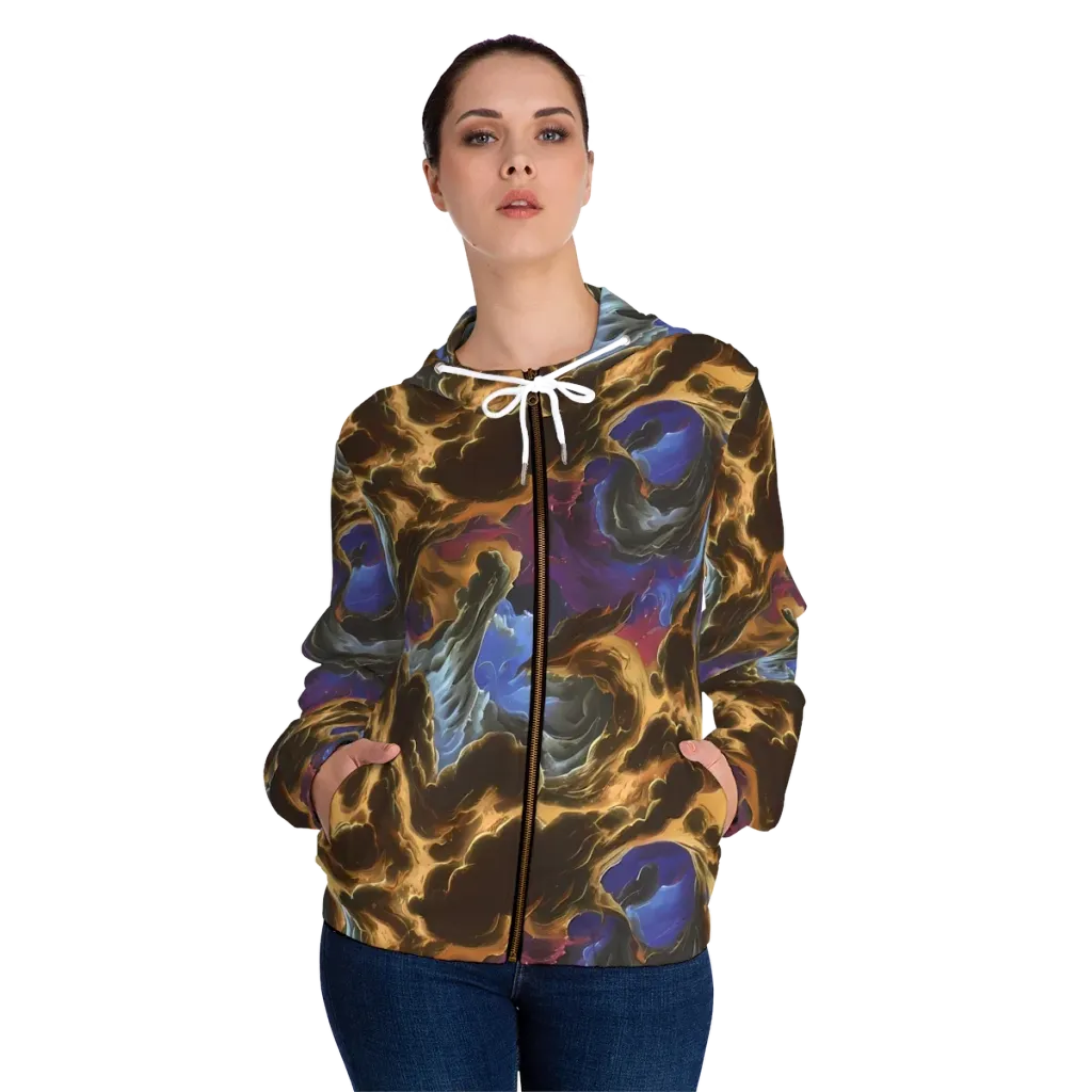Vortex Virtue on Women's Full-Zip Hoodie — Front On Person