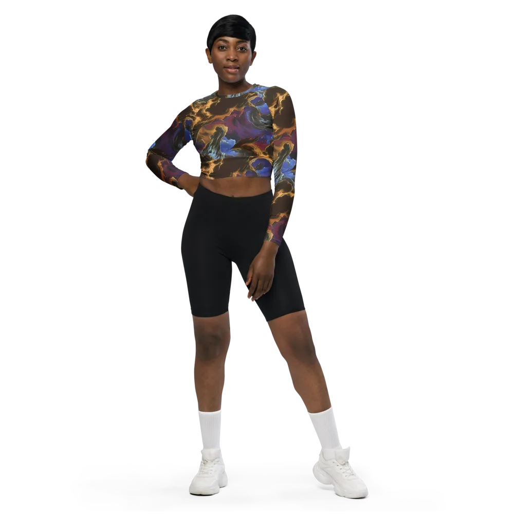 Vortex Virtue on Long Sleeve Crop Top — Front