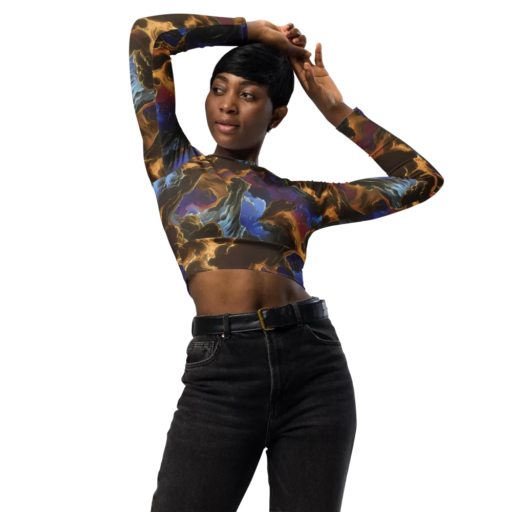 Vortex Virtue on Long Sleeve Crop Top — Front
