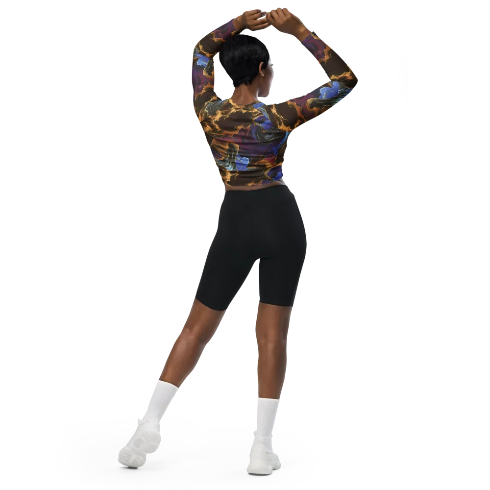 Vortex Virtue on Long Sleeve Crop Top — Back