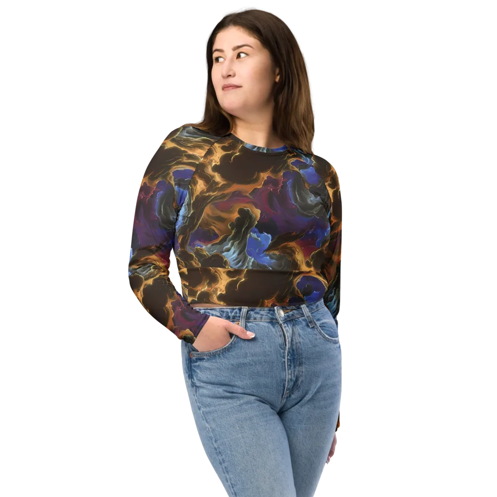 Vortex Virtue on Long Sleeve Crop Top — Front