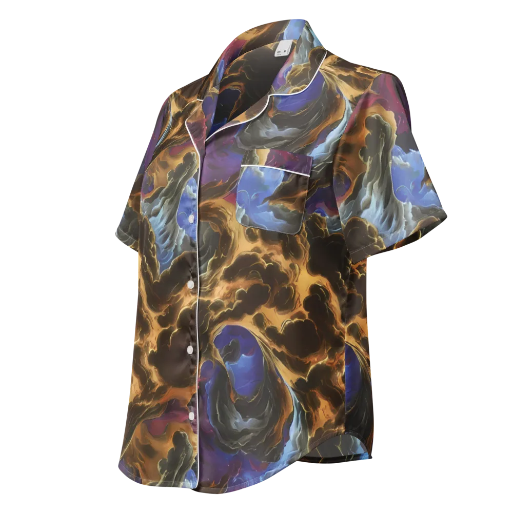 Vortex Virtue on Women's Short Sleeve Pajama Top — Left Front