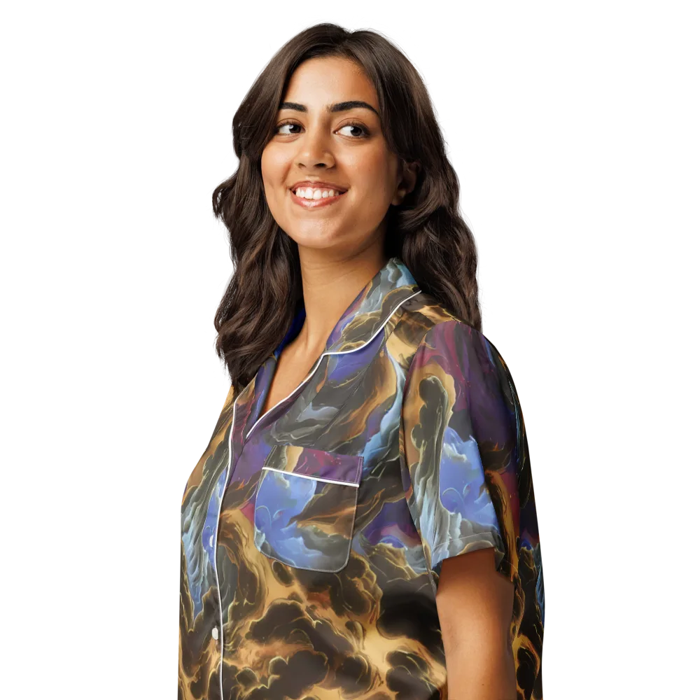 Vortex Virtue on Women's Short Sleeve Pajama Top — Left Front