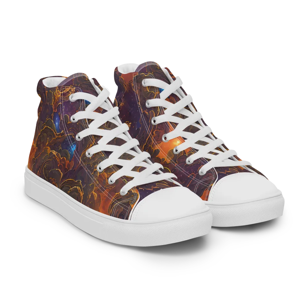 Pozzo Vortex on Women's High Top Canvas Shoes — Right Front