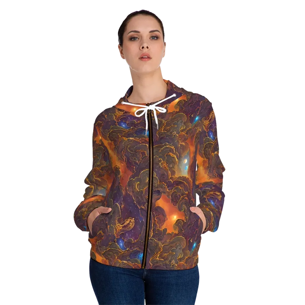 Pozzo Vortex on Women's Full-Zip Hoodie — Front On Person