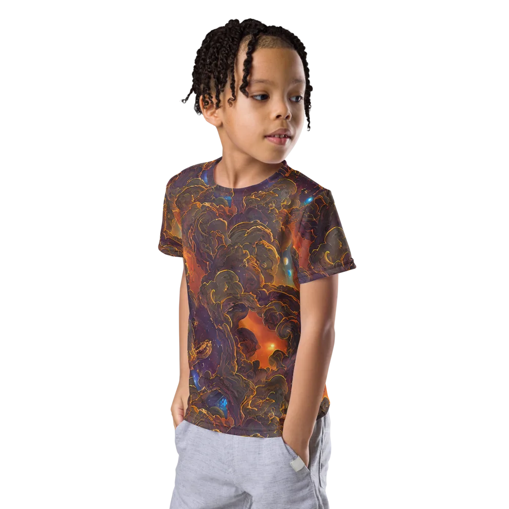 Pozzo Vortex on Kids Crew Neck T-Shirt — Left Front