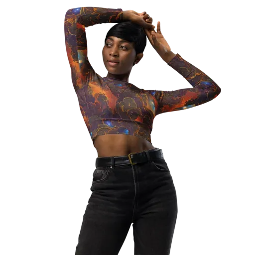 Pozzo Vortex on a Long Sleeve Crop Top