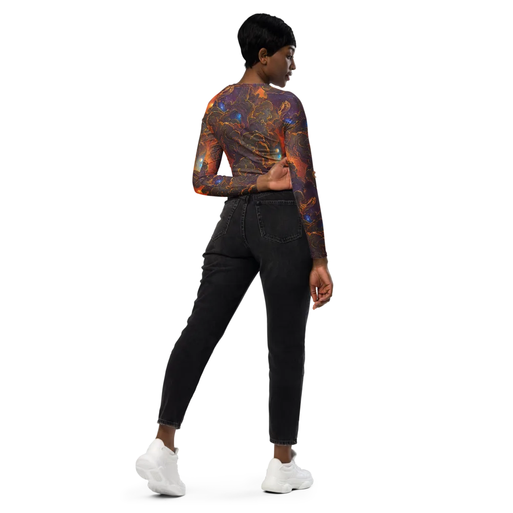 Pozzo Vortex on Long Sleeve Crop Top — Right Back