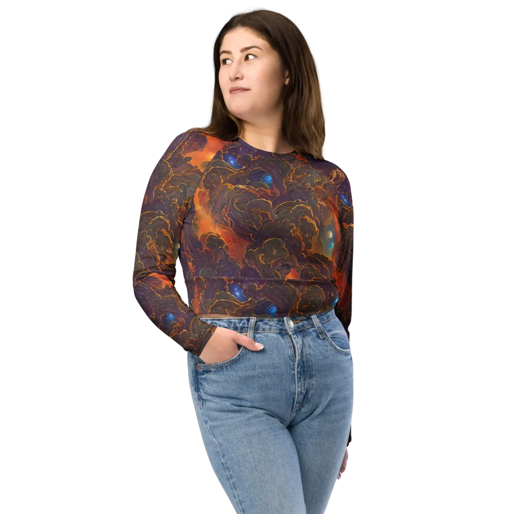 Pozzo Vortex on Long Sleeve Crop Top — Front