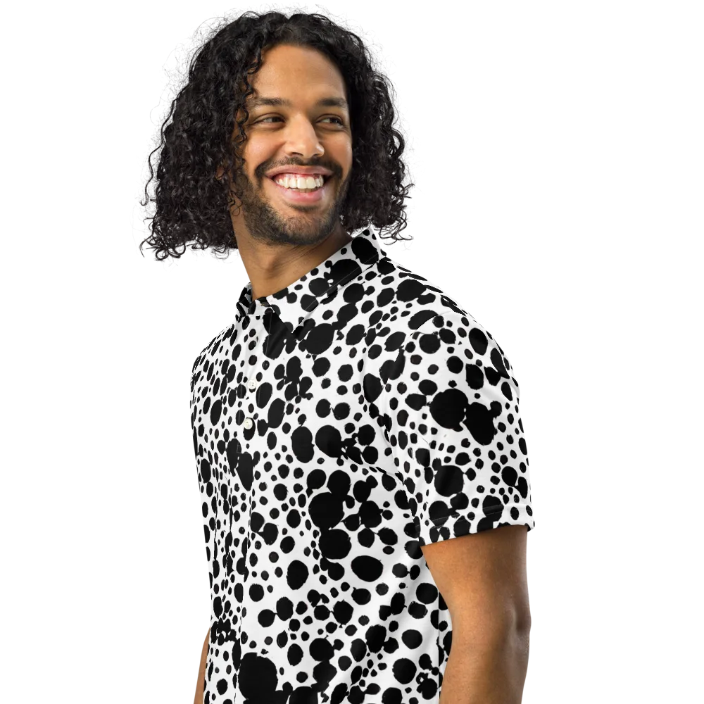 Dappled Shadow Dance on Men's Slim Fit Polo Shirt — Left Front