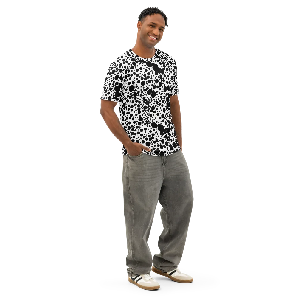 Dappled Shadow Dance on Men's Cotton Crew Neck T-Shirt — Right Front