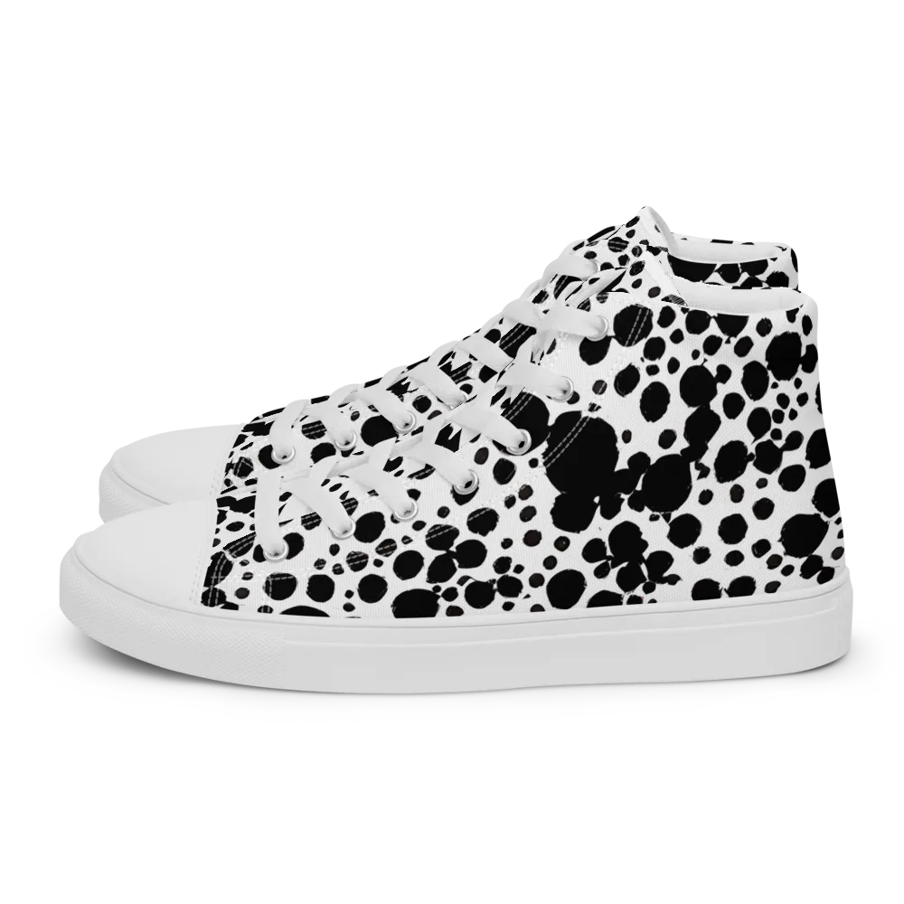 Dappled Shadow Dance on Men's High Top Canvas Shoes — Left