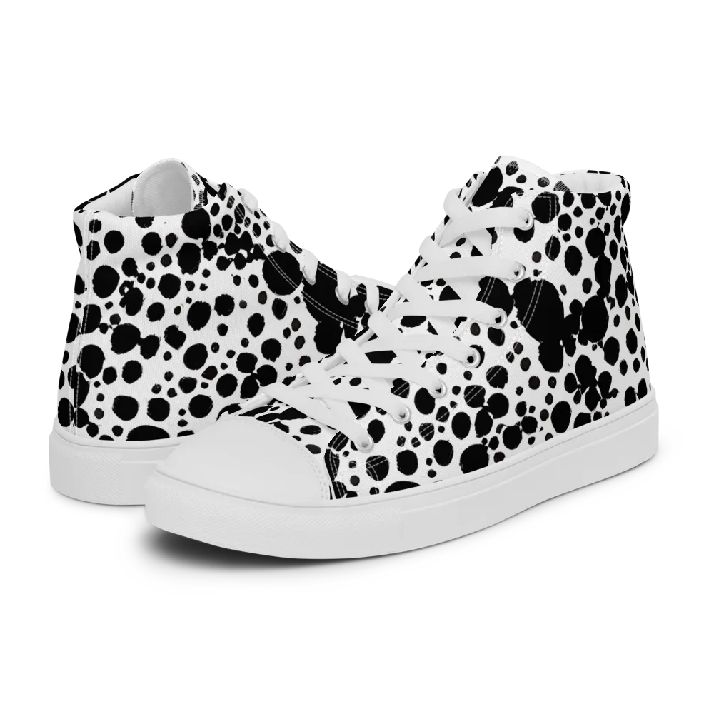 Dappled Shadow Dance on Men's High Top Canvas Shoes — Left