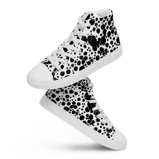 Dappled Shadow Dance on a Men's High Top Canvas Shoes