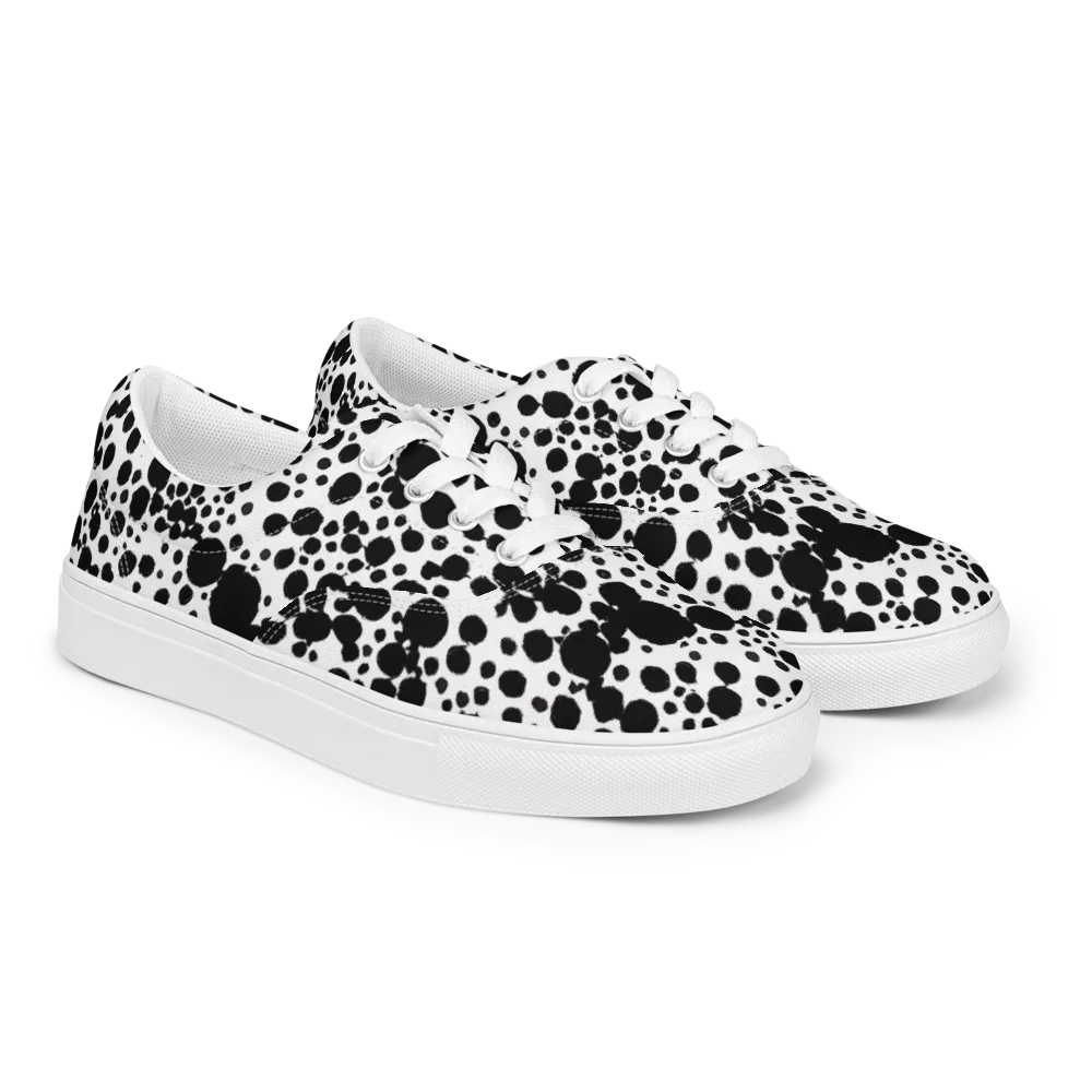 Dappled Shadow Dance on Men's Lace-Up Canvas Shoes — Right Front