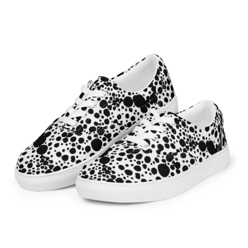 Dappled Shadow Dance on a Men's Lace-Up Canvas Shoes
