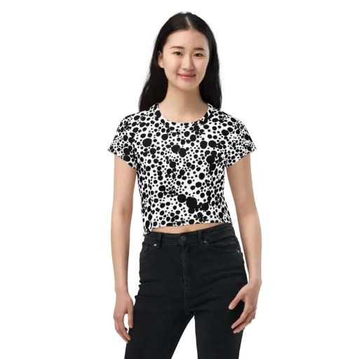 Dappled Shadow Dance on a Crop Tee
