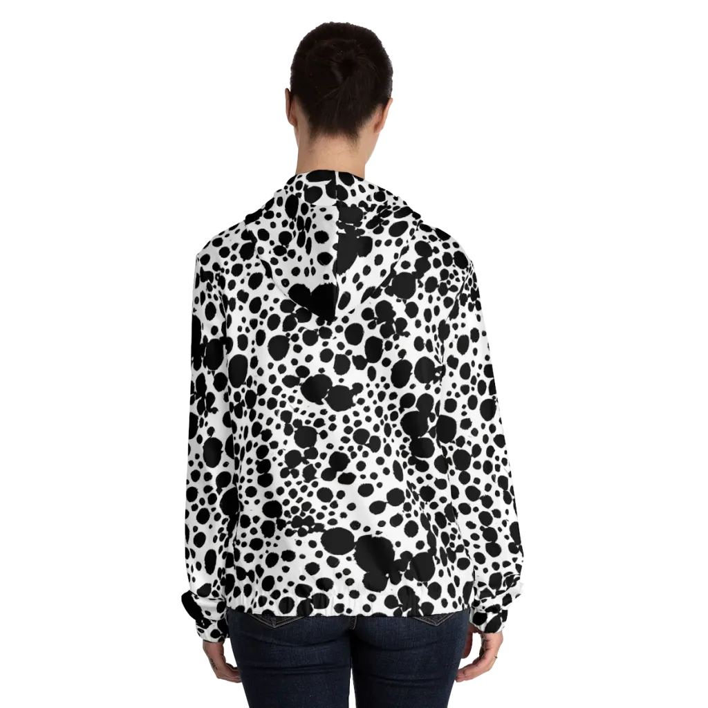Dappled Shadow Dance on Women's Full-Zip Hoodie — Back On Person